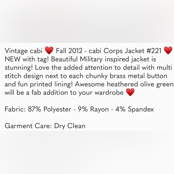 NWOT | CAbi Corps Jacket - Picture 3 of 4